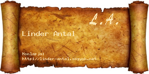 Linder Antal névjegykártya